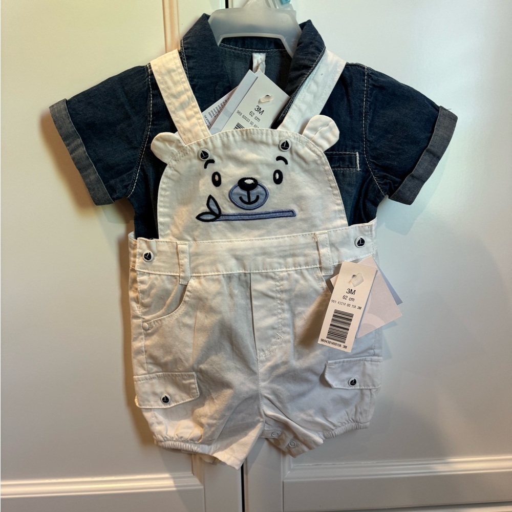 Idexe baby boy overall outfit 3 months